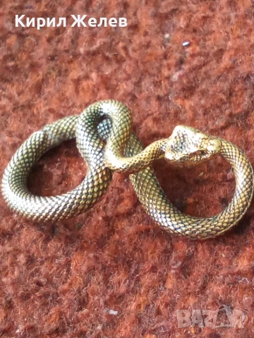 Бронзова фигурка на змия 🐍 змия 52874, снимка 4 - Колекции - 54177382