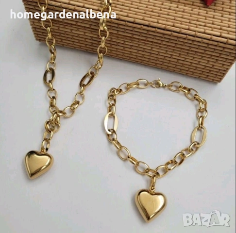 Дамски комплект бижута "Golden Heart" – Синджир и Гривна