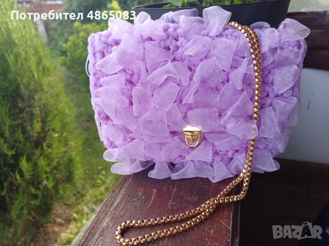 Дамски плетени чанти - органза, снимка 4 - Чанти - 55100777