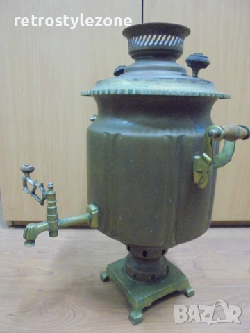 № 8556 Старинен самовар от мед и месинг – колекционерска находка   , снимка 3 - Антикварни и старинни предмети - 54058709