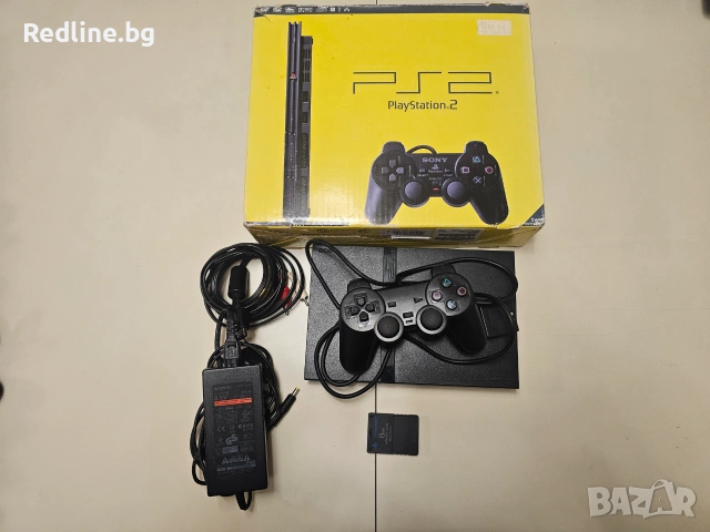 Плейстейшън 2 Слим / PlayStation 2 Slim (С Кутия, 8MB Карта и 1 Година Гаранция)