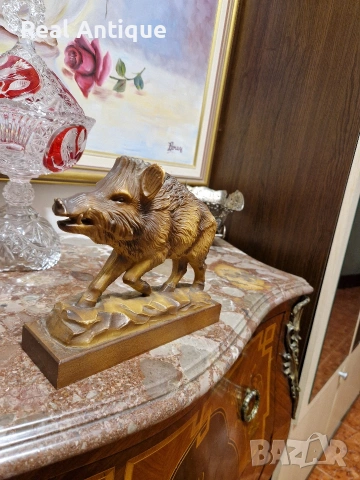 Прекрасна антикварна немска дървена фигура статуетка скулптура , снимка 4 - Статуетки - 54726034