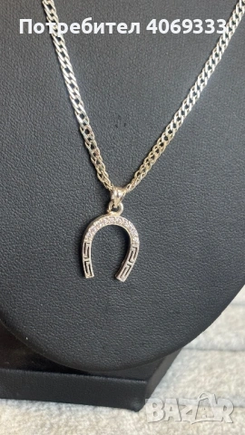 Ново  Сребърно колие с висулка  Проба 925, снимка 6 - Колиета, медальони, синджири - 54366311