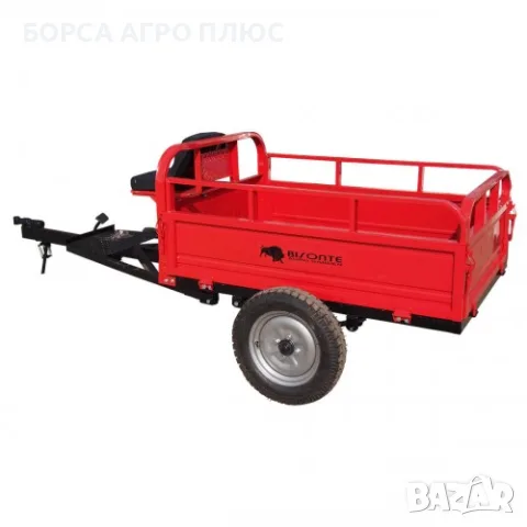 BISONTE BTA-600R Градинско ремарке за мотофреза 600 кг 140x100x50 см Ново, снимка 3 - Ремаркета - 55595829