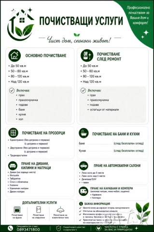 Чист дом, спокоен живот!, снимка 2 - Почистване на домове - 54447793