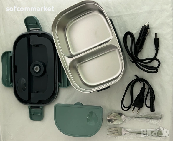 Електрическа кутия за обяд Kymko термо кутия за обяд 3-в-1, 12V/24V/220V, 1.5L, снимка 5 - Кутии за храна - 54565511