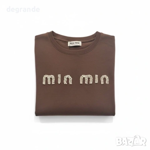 🎀Дамска Тениска с Камъчета MiuMiu, снимка 3 - Тениски - 53956967