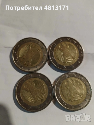 4 евро монети по 2 евро рядки 