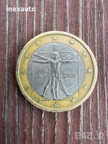Монета рядка 1 евро Италия 2006, снимка 2 - Нумизматика и бонистика - 54885638