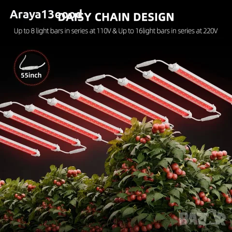 Комплект Spider Farmer GlowR80 80W LED лампи за растения 660nm 98 см, снимка 7 - Други - 55361516