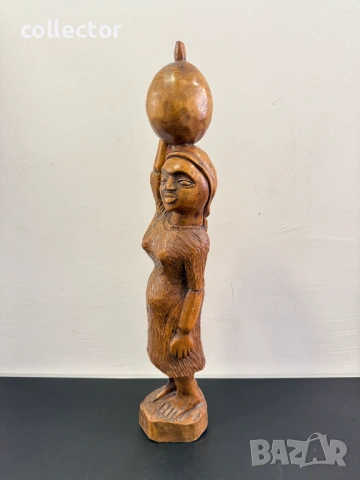Ръчно резбована африканска дървена статуя. №8099, снимка 2 - Антикварни и старинни предмети - 54193057