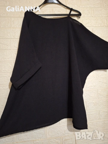 ЕФЕКТНА ТУНИКА С ПАДНАЛО РАМО 3XL-4XL, снимка 3 - Туники - 55166588