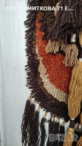 Ръчно изработено стенно пано/килим от естествена вълна, снимка 3 - Пана - 54184038