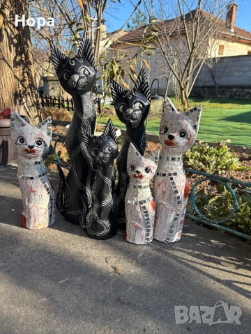 Котки от дърво , снимка 4 - Статуетки - 32318985