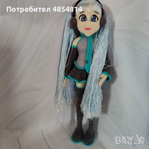 Декоративна кукла „Хацуне Мику“, висока 39 см, снимка 3 - Други - 55179223