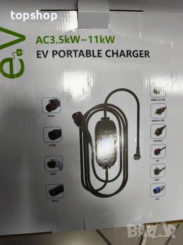 Чисто нова Нова Преносима Зарядна Станция за Електромобили EV Portable Charger 3.5kW Тип 2 Шуко ​ , снимка 8 - Аксесоари и консумативи - 55002294