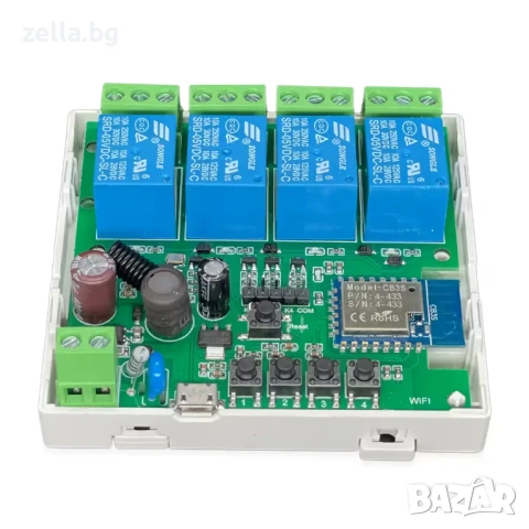 Интелигентно WiFi реле с 4 канала Tuya 220V, 2000W/канал, гласов контрол Alexa – за гаражни 10312, снимка 14 - Друга електроника - 54663384