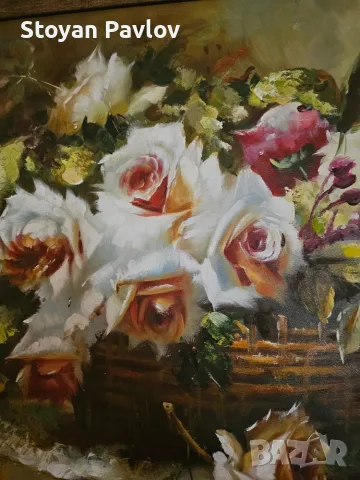Маслена картина Рози, снимка 3 - Картини - 55361396