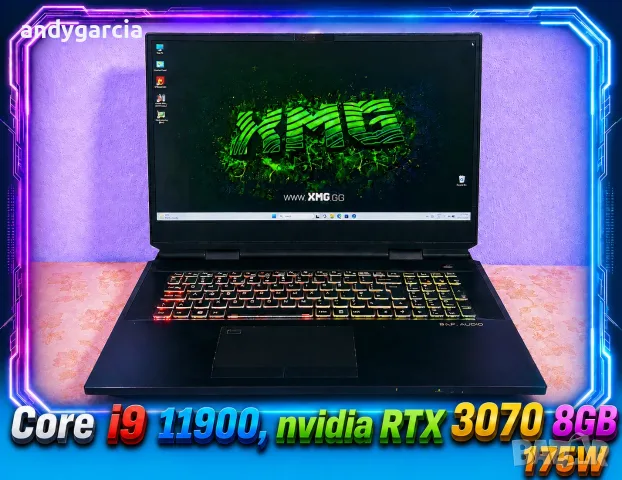 RTX 3070 8GB 175W/Intel Core i9 - 11900 Desktop/16GB RAM/1TB SSD/17.3 144hz IPS FHD/Clevo X170KM-G