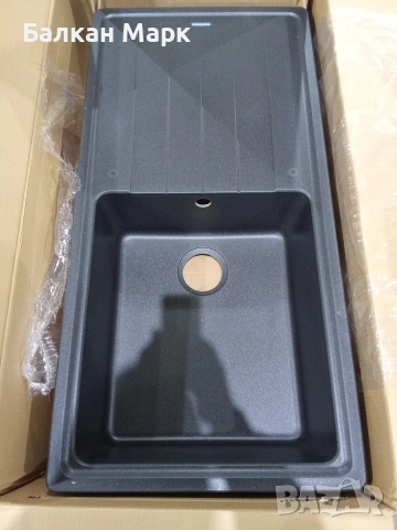 Мивка от композитен гранит Respekta Columbia 100x50S – Черна, снимка 5 - Мивки - 54056414