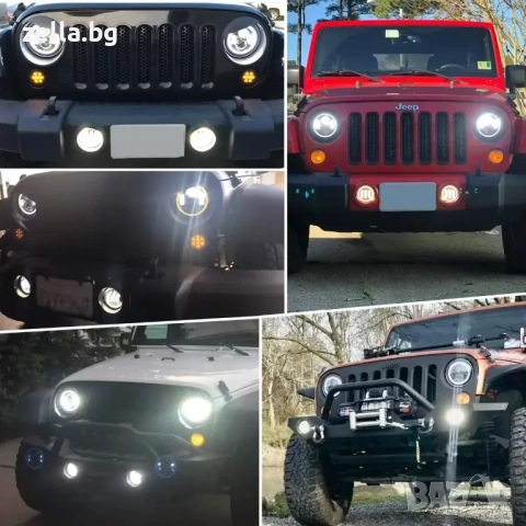 Кръгъл LED фар 7 инча 60W 7000LM IP68 – Jeep Wrangler Suzuki Samurai Nissan Patrol Мотоциклети 10247, снимка 3 - Друга електроника - 54661814