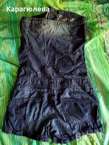 Дънков гащеризон Benetton, като нов, снимка 3 - Детски панталони и дънки - 55117344