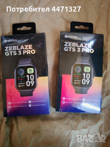 Чисто нови Смартчасовници Zeblaze GTS 3 Pro – AMOLED дисплей / Черен и Бял, цената е за бр. 