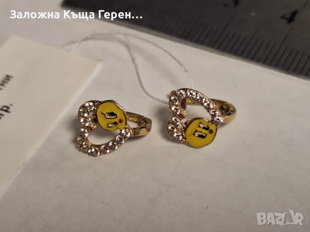 Детски златни обеци 1,12гр., снимка 2 - Обеци - 55526321