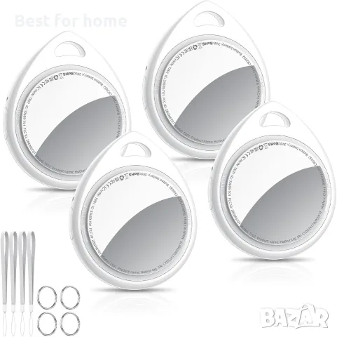 QCOQ® Air Tags Локатор с 4 броя, Bluetooth Smart Tracker, съвместим с приложението Apple Where is 