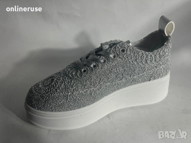Дамски сникърси сребро, снимка 2 - Маратонки - 53995919