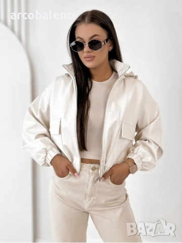 Дамско преходно яке от еко кожа VIANNE, 2цвята , снимка 7 - Якета - 54228058