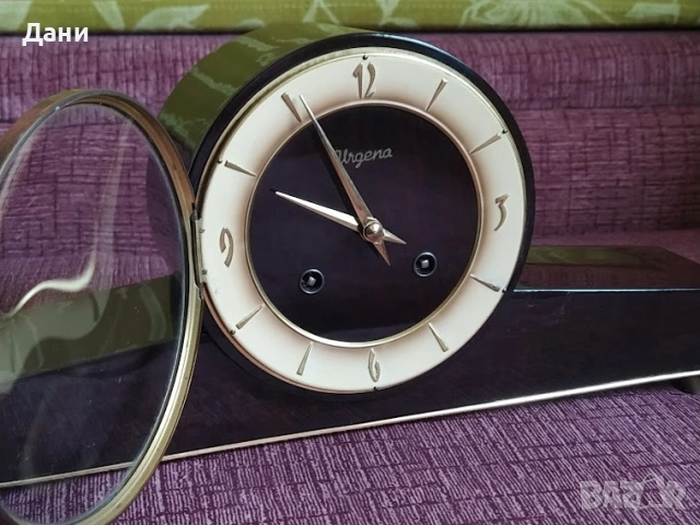 Каминен (настолен) механичен часовник ”URGENA”, снимка 9 - Антикварни и старинни предмети - 37490794