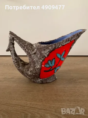 Рядка дизайнерска керамична кана Ceramica Titano – San Marino – Fat Lava – Mid-Century Modern, снимка 3 - Декорация за дома - 55638053