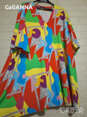СТРАХОТНА ЦВЕТНА ТУНИКА 4XL-6XL, снимка 4 - Туники - 54585735