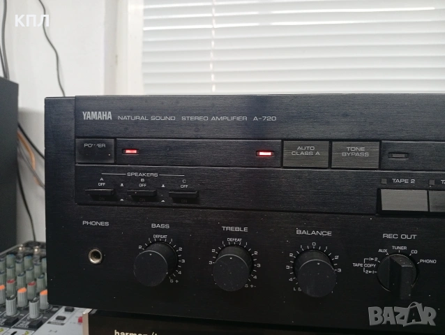 Усилвател Yamaha A-720, снимка 2 - Ресийвъри, усилватели, смесителни пултове - 54797262