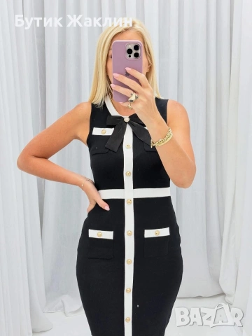 Елегантна рокля с брошка , снимка 2 - Рокли - 54102223