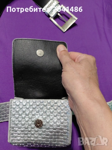 сребрист  женски     колан с портмоне, снимка 3 - Колани - 54260928