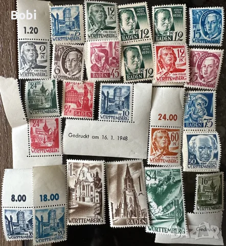 Немски колекционерски лот пощенски марки 1947-48г