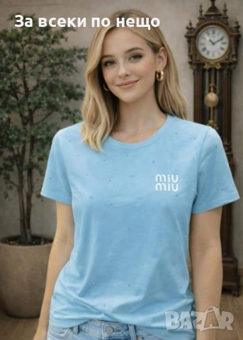 Miu Miu Дамска Тениска👚Дамска Блуза С Къс Ръкав Миу Миу - Различни Цветове Код Bal Style58, снимка 2 - Тениски - 54733184