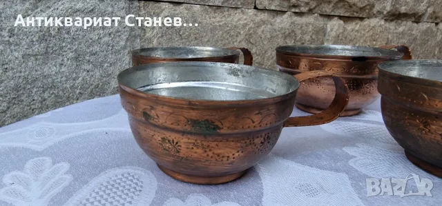 Винтидж меден комплект джезве с 4 чаши , снимка 14 - Чаши - 55316666