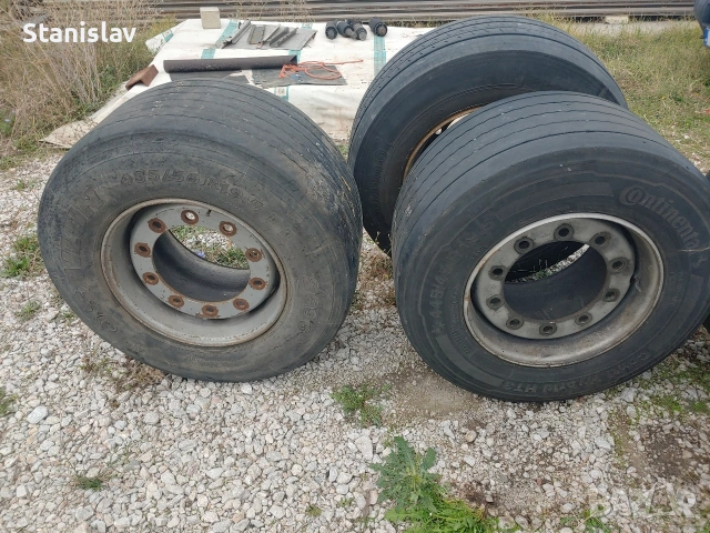 Джанти с гуми за ремарке мега 19.5 x 14.00, снимка 2 - Гуми и джанти - 55092441