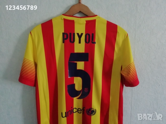 Barcelona Puyol Nike 2013-2014 оригинална фланелка тениска Барселона Пуйол екип , снимка 4 - Тениски - 50698796