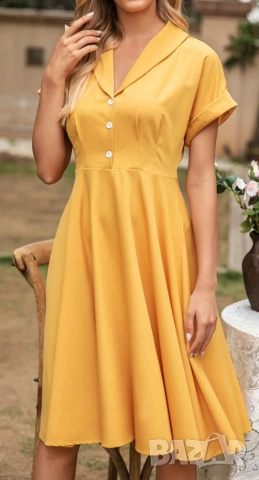 Макси жълта рокля , снимка 5 - Рокли - 54308918