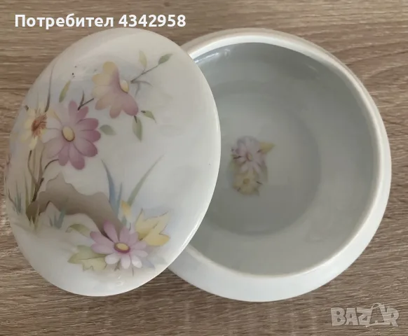 Френска винтидж порцеланова кутия Talbotier Marmande – Décoration Artisanale.1980-те, снимка 3 - Други ценни предмети - 55674848