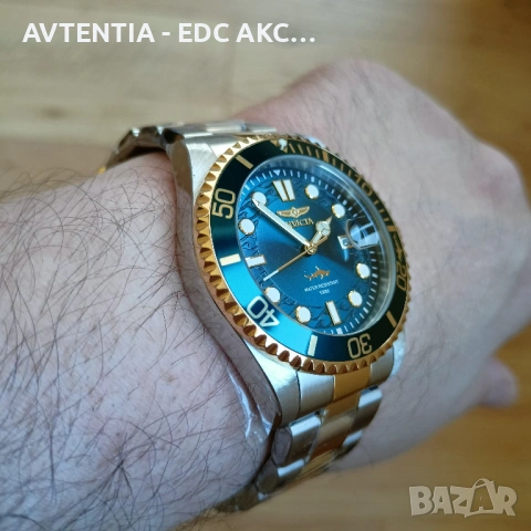 Часовник Invicta Prodiver 100м, механизъм Seiko/Hattori/TMI, корона на винт, 43мм, синьо-зелен, снимка 11 - Мъжки - 54582280