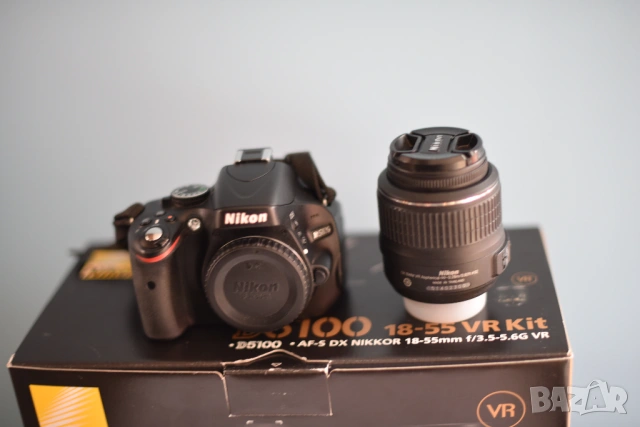 Nikon D5100+AF-S DX NIKKOR 18-55мм, снимка 2 - Фотоапарати - 54500287