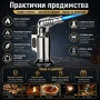 Мини газова горелка с пиезо запалване за запояване барбекю наргиле сладкарска въглени пури мощна, снимка 4