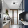 LED лампа за таван 22 W 47 см 6500 K, черна геометрична визия, висок CRI (90+), снимка 7