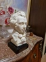 Уникален голям антикварен немски порцеланов бюст на Моцарт- Goebel , снимка 3