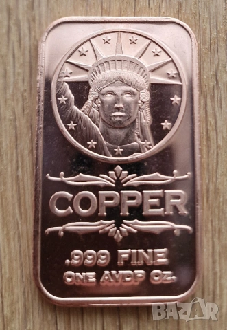 10. 💵 1 oz медна монета Liberty Head – 999 медно кюлче copper coin copper bar